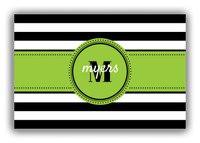 Thumbnail for Personalized Horizontal Stripes Canvas Wrap & Photo Print - Black with Circle Ribbon Nameplate - Front View