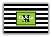 Thumbnail for Personalized Horizontal Stripes Canvas Wrap & Photo Print - Black with Rectangle Nameplate - Front View
