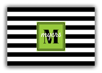 Thumbnail for Personalized Horizontal Stripes Canvas Wrap & Photo Print - Black with Square Nameplate - Front View