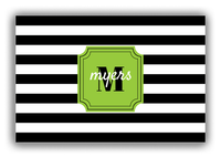 Thumbnail for Personalized Horizontal Stripes Canvas Wrap & Photo Print - Black with Stamp Nameplate - Front View