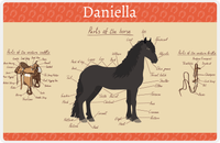 Thumbnail for Personalized Horse Placemat XV - Horse Diagram - Friesian Horse -  View