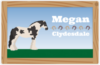 Thumbnail for Personalized Horse Placemat XVI - Wood Border - Clydesdale -  View