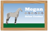Thumbnail for Personalized Horse Placemat XVI - Wood Border - Orlov Trotter -  View