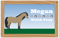 Thumbnail for Personalized Horse Placemat XVI - Wood Border - Welsh Pony -  View