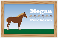 Thumbnail for Personalized Horse Placemat XVI - Wood Border - Percheron -  View