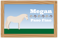 Thumbnail for Personalized Horse Placemat XVI - Wood Border - Paso Fino -  View