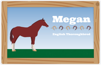 Thumbnail for Personalized Horse Placemat XVI - Wood Border - English Thoroughbred -  View