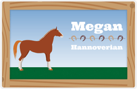 Thumbnail for Personalized Horse Placemat XVI - Wood Border - Hannoverian -  View