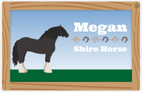 Thumbnail for Personalized Horse Placemat XVI - Wood Border - Shire Horse -  View