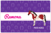 Thumbnail for Personalized Horse Placemat XVII - Horse Ribbon - Pinto Horse -  View