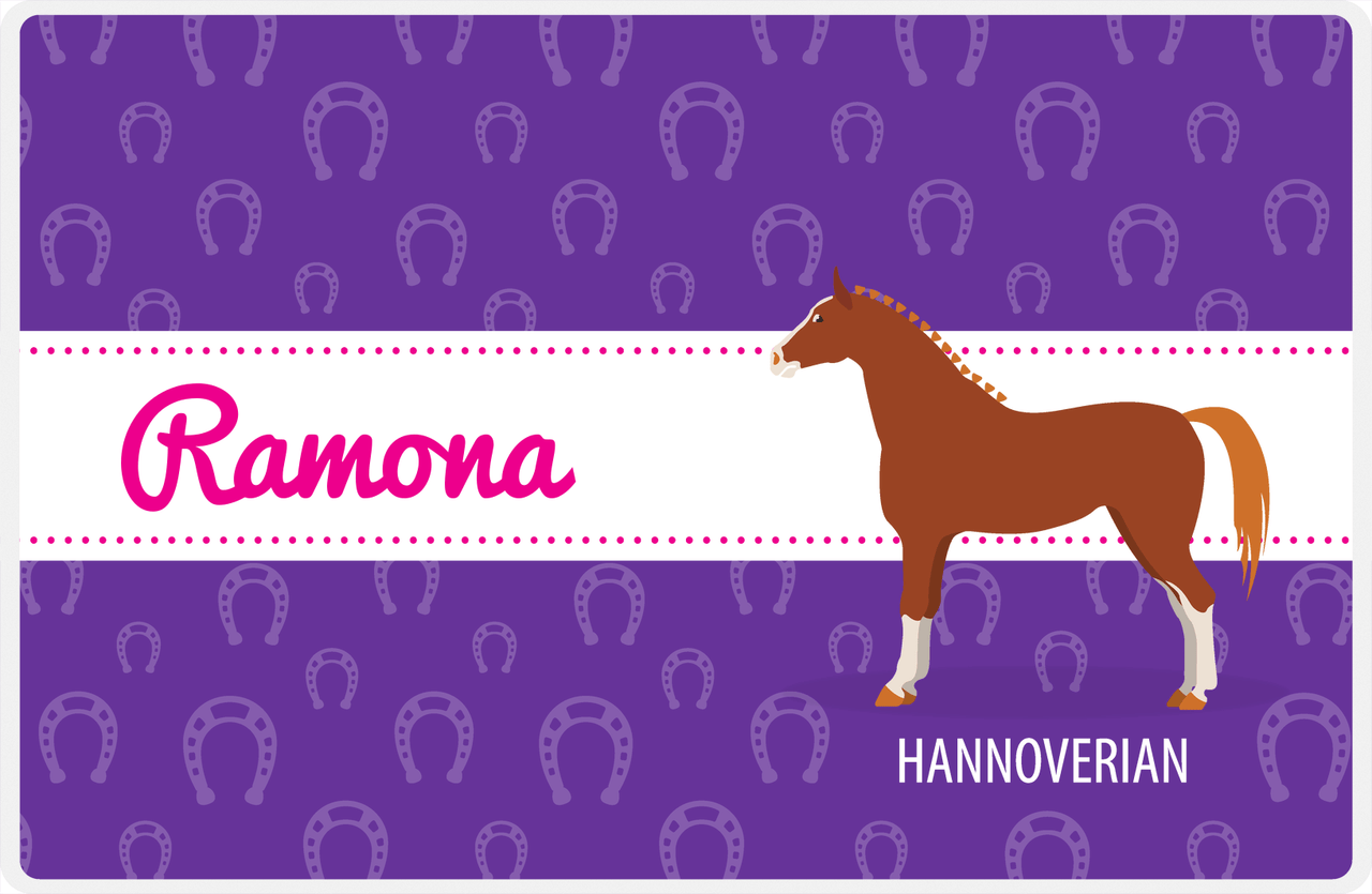 Personalized Horse Placemat XVII - Horse Ribbon - Hannoverian -  View