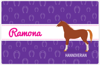 Thumbnail for Personalized Horse Placemat XVII - Horse Ribbon - Hannoverian -  View