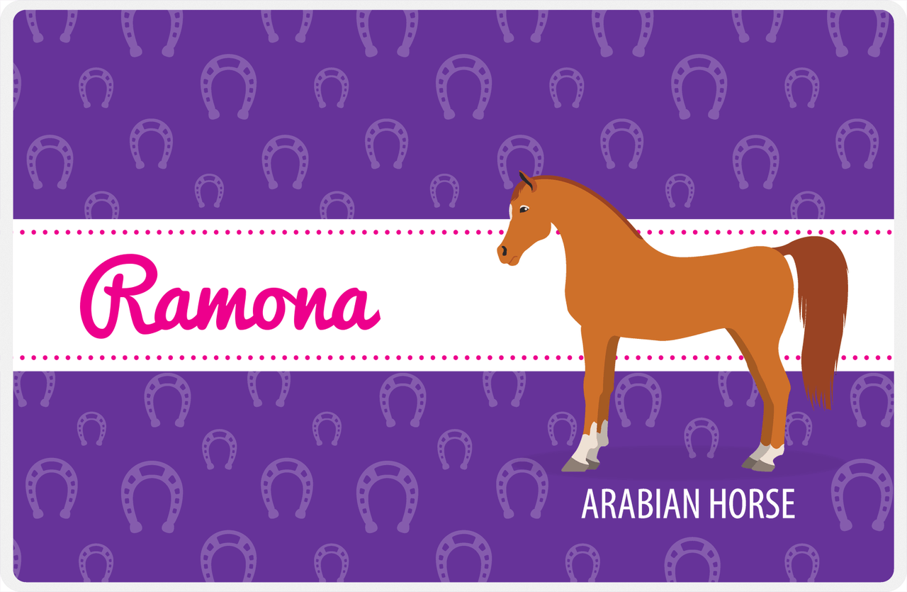 Personalized Horse Placemat XVII - Horse Ribbon - Arabian Horse -  View