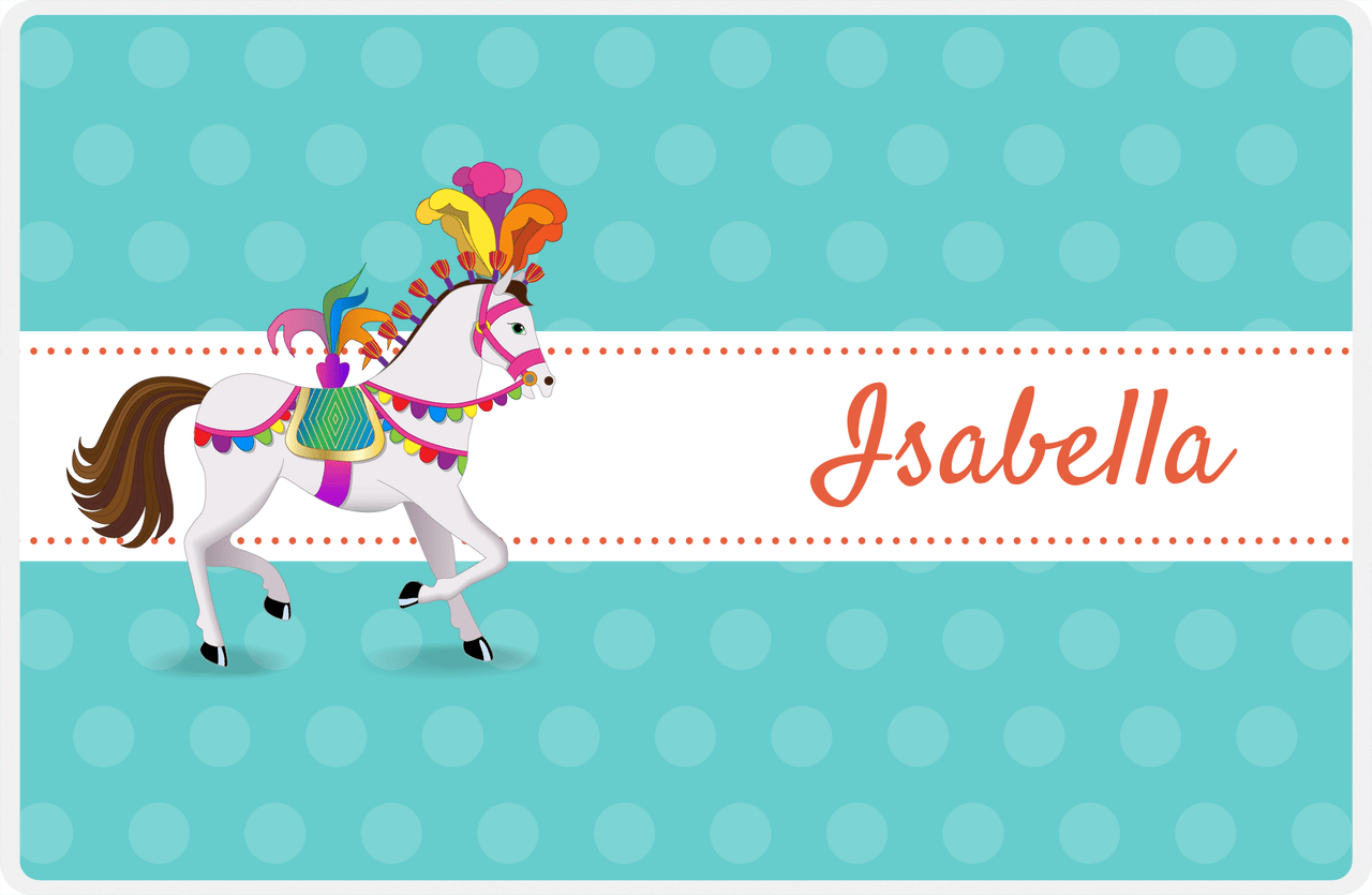 Personalized Horse Placemat III - Polka Dots - Circus Horse IV -  View