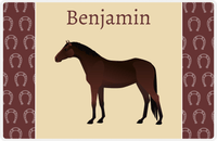 Thumbnail for Personalized Horse Placemat IV - Light Brown Background - Dark Bay Horse -  View