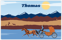 Thumbnail for Personalized Horse Placemat V - Blue Background - Horse Cart II -  View