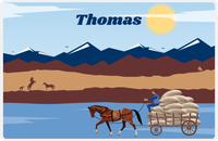 Thumbnail for Personalized Horse Placemat V - Blue Background - Horse Cart IV -  View