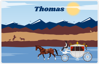 Thumbnail for Personalized Horse Placemat V - Blue Background - Horse Cart V -  View