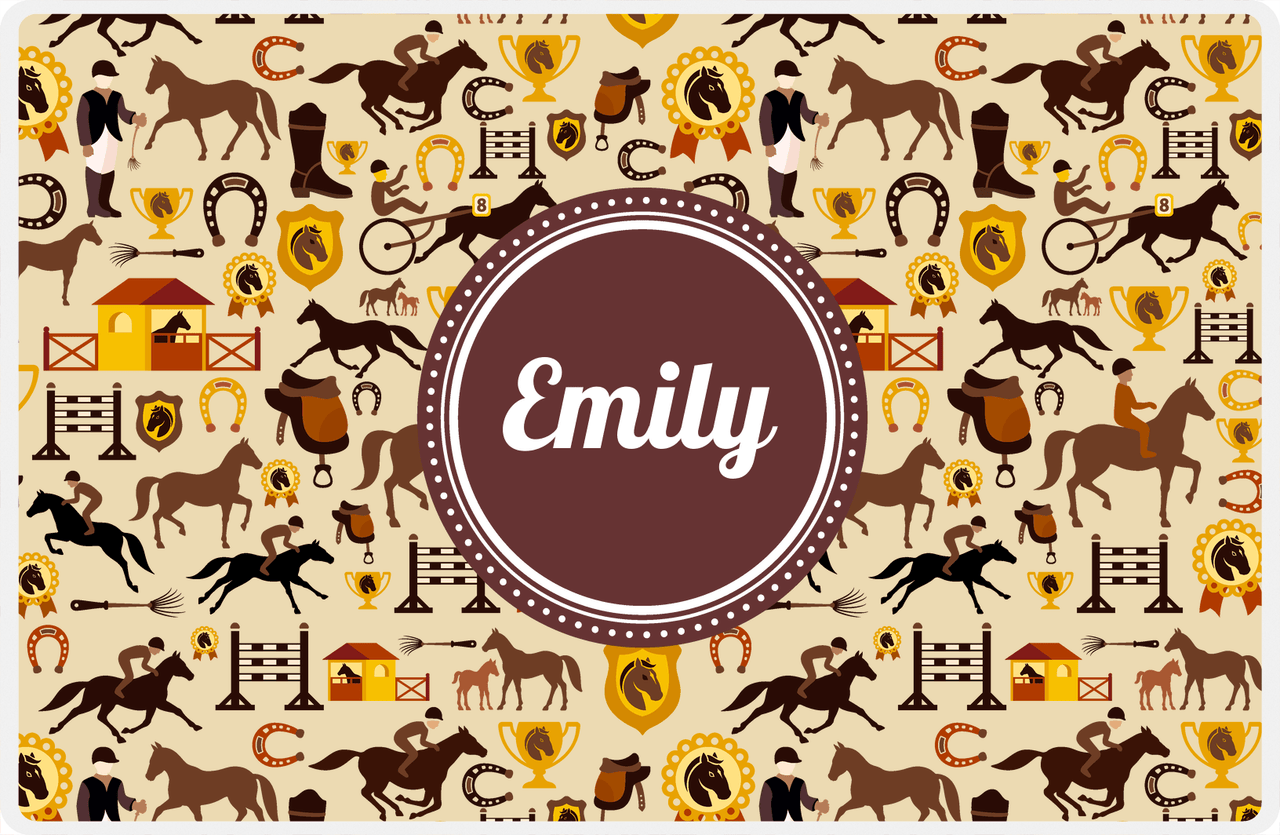 Personalized Horse Placemat VI - Steeplechase - Circle Nameplate -  View