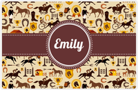 Thumbnail for Personalized Horse Placemat VI - Steeplechase - Circle Ribbon Nameplate -  View
