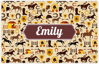 Thumbnail for Personalized Horse Placemat VI - Steeplechase - Decorative Rectangle Nameplate -  View