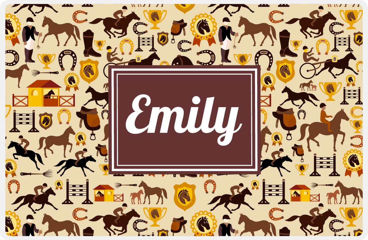 Personalized Horse Placemat VI - Steeplechase - Rectangle Nameplate -  View