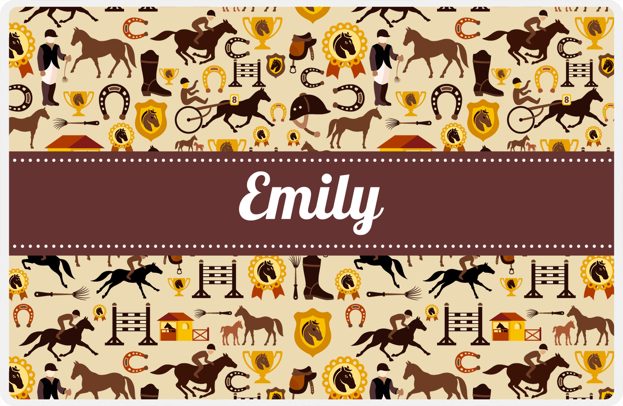 Personalized Horse Placemat VI - Steeplechase - Ribbon Nameplate -  View