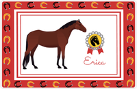 Thumbnail for Personalized Horse Placemat IX - Red Background - Bay Horse -  View