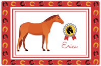 Thumbnail for Personalized Horse Placemat IX - Red Background - Chestnut Horse -  View