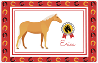 Thumbnail for Personalized Horse Placemat IX - Red Background - Palomino Horse -  View