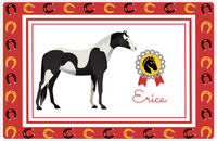 Thumbnail for Personalized Horse Placemat IX - Red Background - Piebald Horse -  View