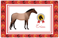 Thumbnail for Personalized Horse Placemat IX - Red Background - Bay Roan Horse -  View