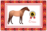Thumbnail for Personalized Horse Placemat IX - Red Background - Red Roan Horse -  View