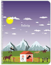 Thumbnail for Personalized Horses Notebook I - Rocky Ranch - Purple Background - Front View