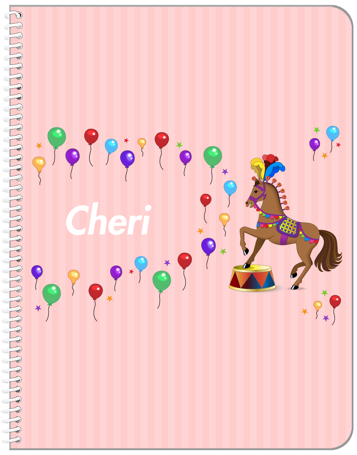 Personalized Horses Notebook II - Circus Horse - Front View