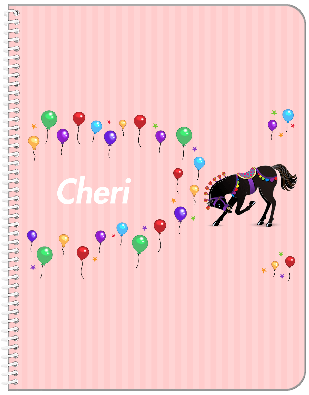 Personalized Horses Notebook II - Circus Horse - Front View