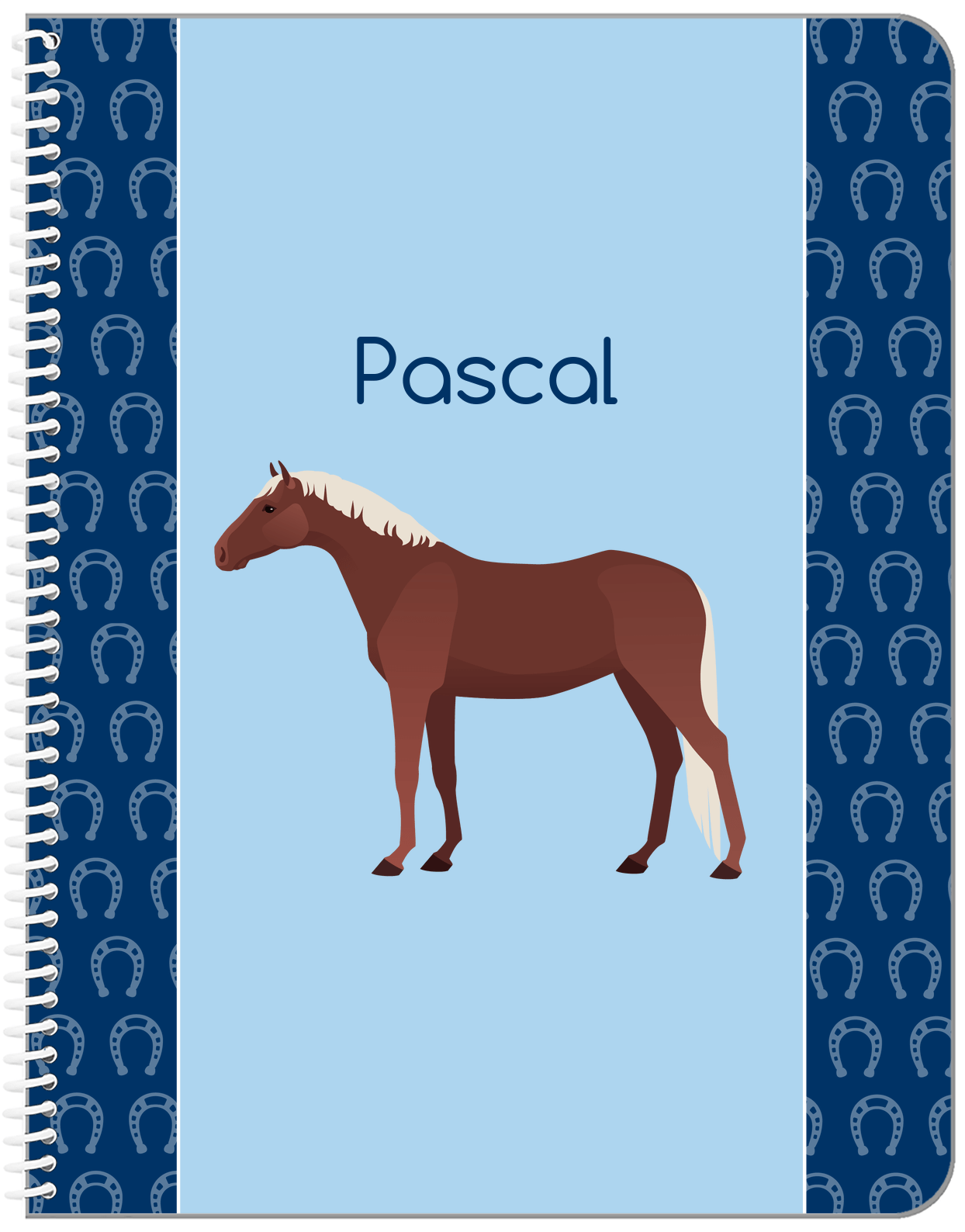 Personalized Horses Notebook IV - Flaxen Chestnut Horse - Front View