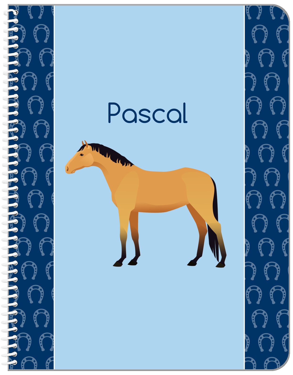 Personalized Horses Notebook IV - Buckskin Horse - Front View
