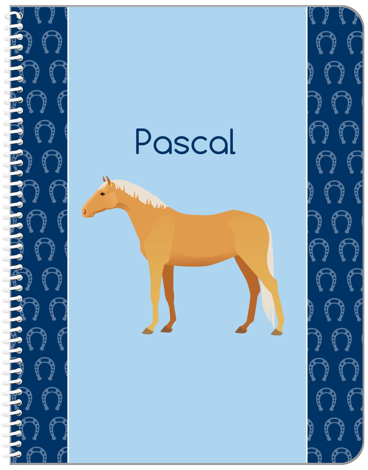 Personalized Horses Notebook IV - Palomino Horse - Front View