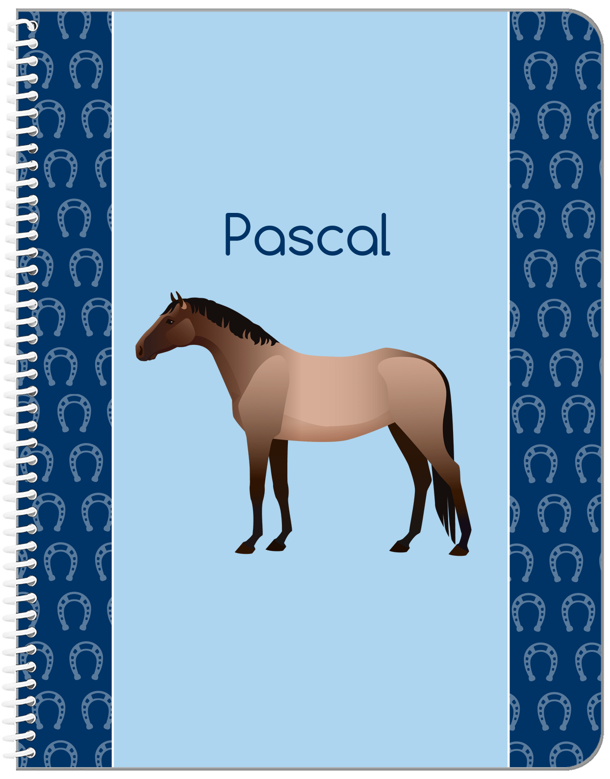 Personalized Horses Notebook IV - Bay Roan Horse - Front View