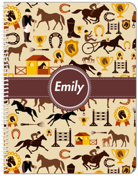 Thumbnail for Personalized Horses Notebook VI - Circle Ribbon Nameplate - Front View