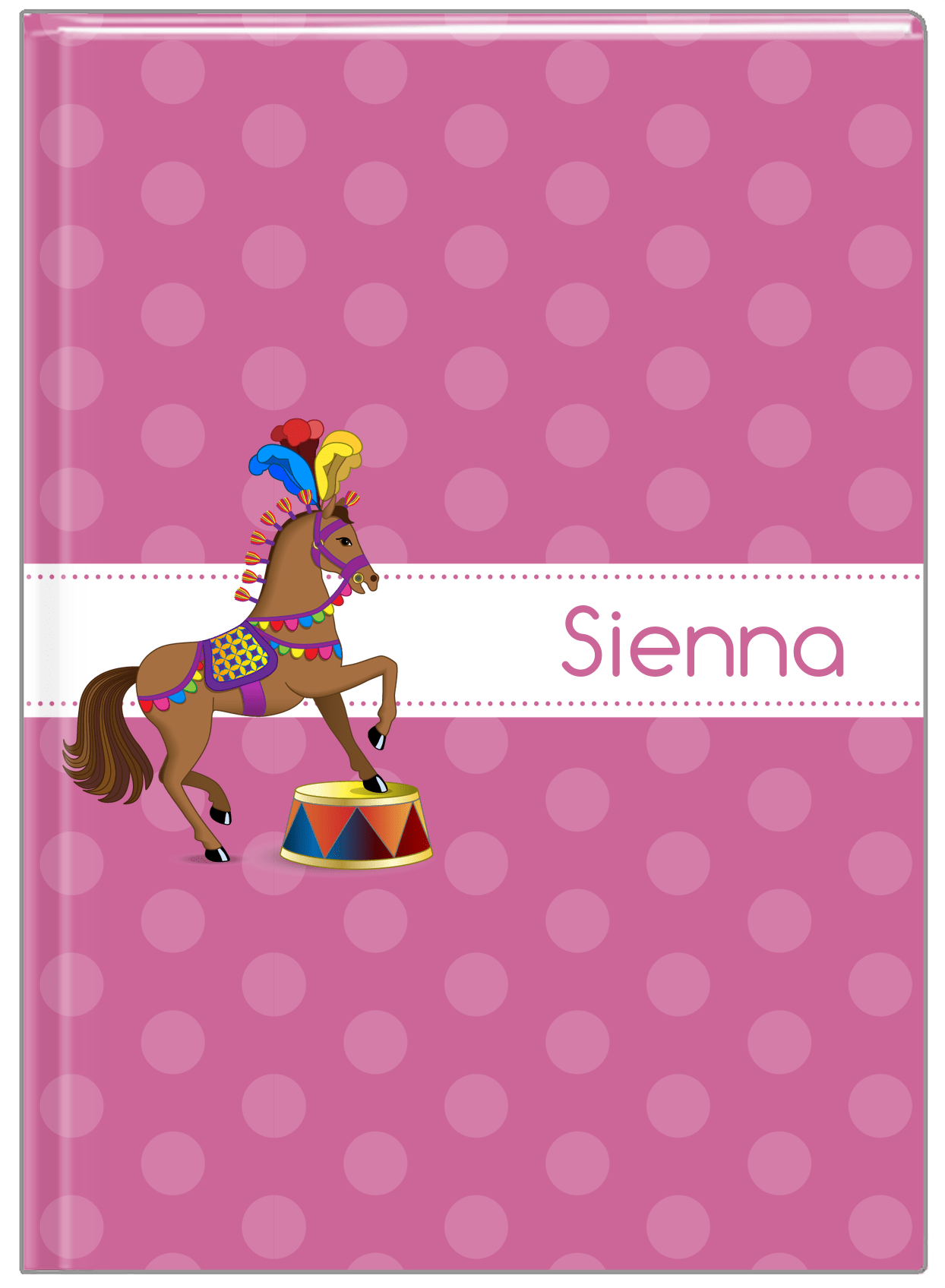 Personalized Horses Journal III - Polka Dots - Circus Horse II - Front View