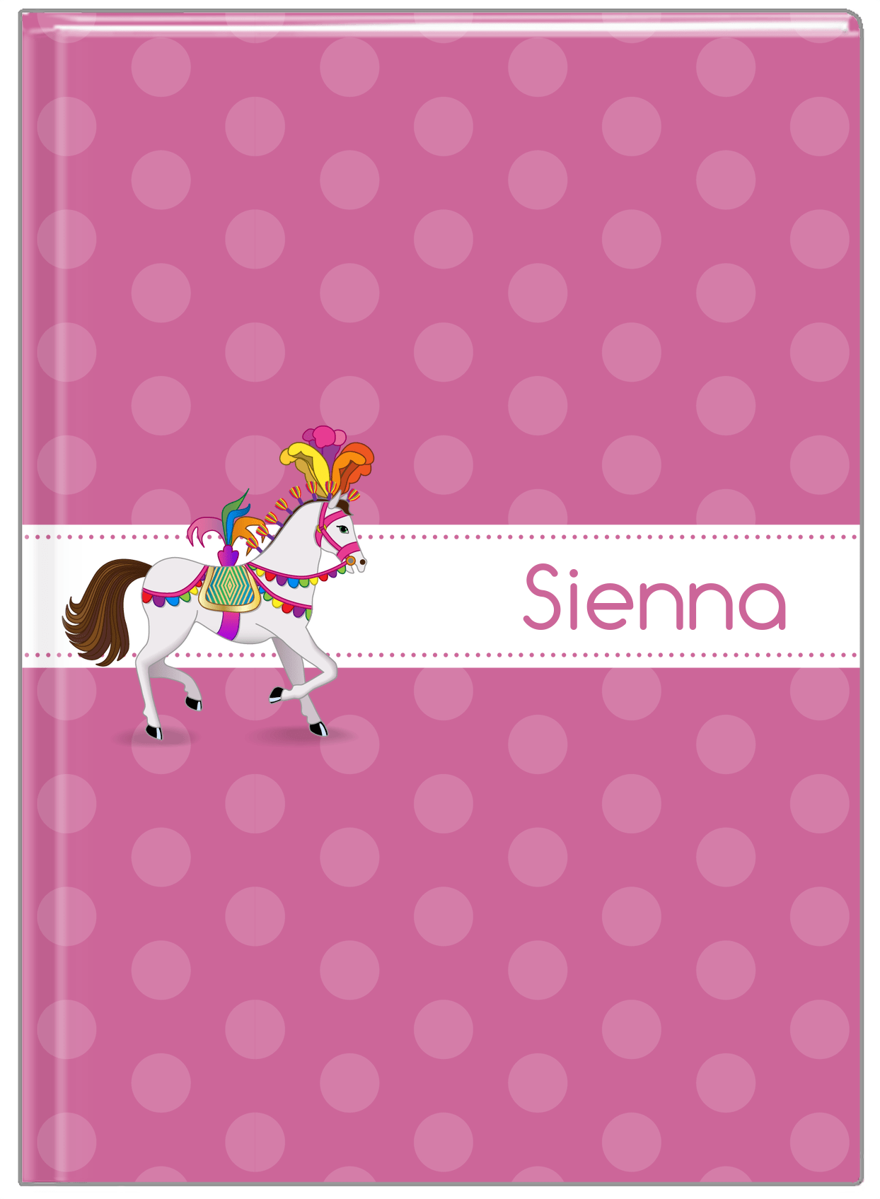 Personalized Horses Journal III - Polka Dots - Circus Horse IV - Front View