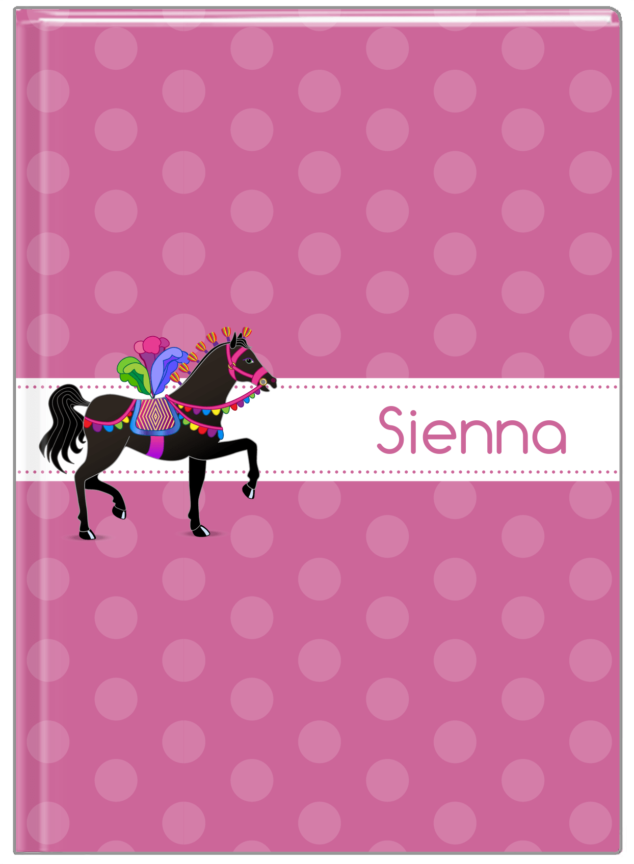 Personalized Horses Journal III - Polka Dots - Circus Horse V - Front View