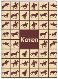 Thumbnail for Personalized Horses Journal VII - Horses Squared - Tan Background - Front View