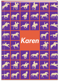 Thumbnail for Personalized Horses Journal VII - Horses Squared - Purple Background - Front View