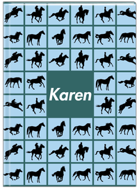 Thumbnail for Personalized Horses Journal VII - Horses Squared - Blue Background - Front View
