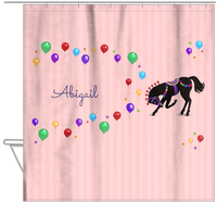 Thumbnail for Personalized Horses Shower Curtain II - Circus Horse VI - Hanging View