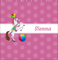 Thumbnail for Personalized Horses Shower Curtain III - Polka Dots - Circus Horse III - Decorate View