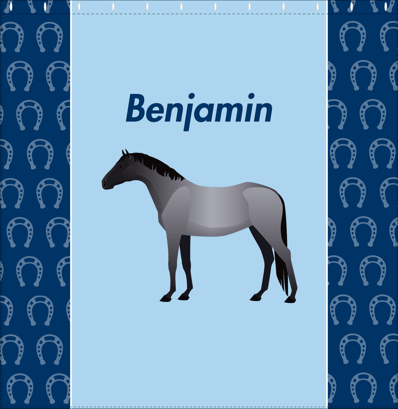 Personalized Horses Shower Curtain IV - Blue Roan Horse - Decorate View